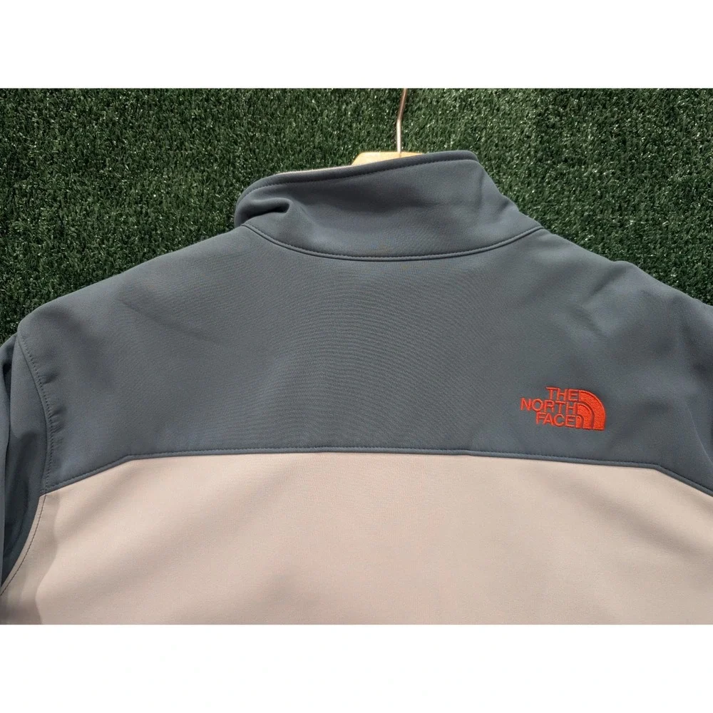 The North Face WindWall Softshell Jacket Mens XL Grey Tan Full Zip Fleece Lined